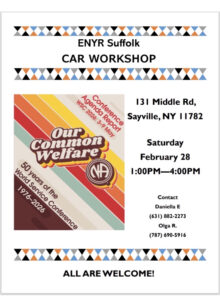 SUFFOLK AREA CAR WORKSHOP @ Sayville Congregational Church